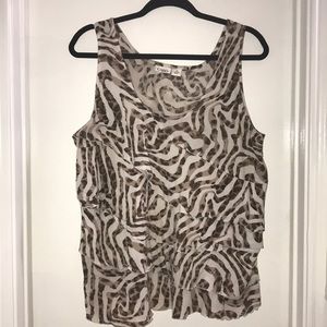 CATO Sleeveless Ruffled Top, XL